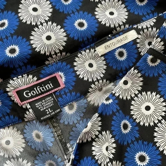 Golftini Women’s Skort Size 2L Black Blue White Floral Side Zipper EUC - Picture 9 of 14